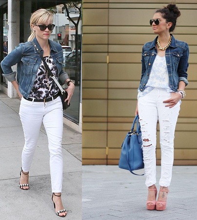 White Jeans With Denim