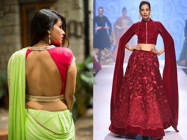 Asymmetric Lehenga Blouse Designs