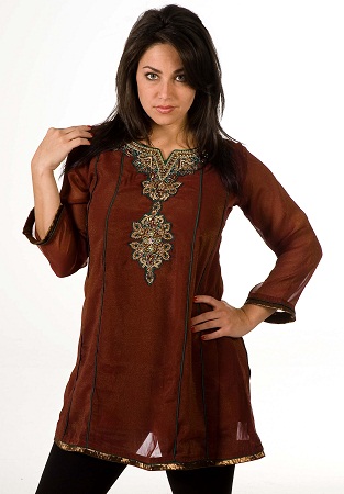 Brown Anarkali Style Kurti