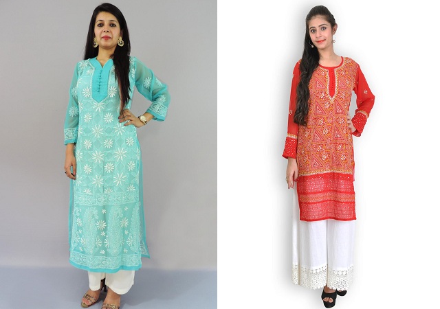 Colorful Chikankari Kurti