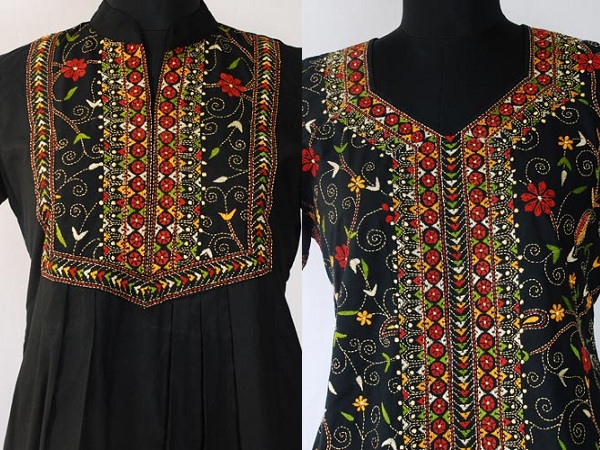 Designer Kurtis With Kantha Embroidery - FashionBuzzer.com