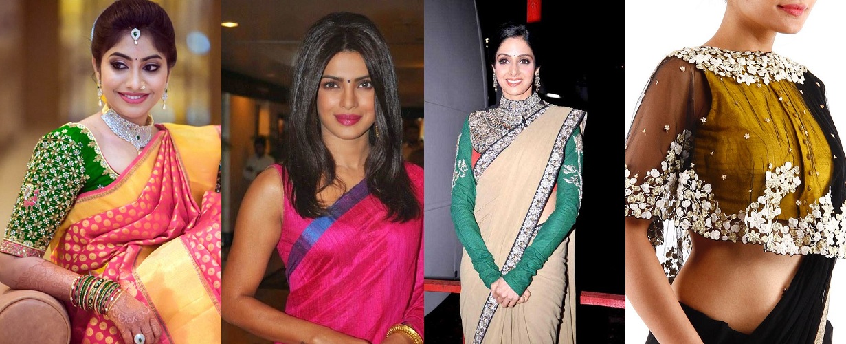Saree blouse sleeve ideas from Celebrities - Sareeing.com