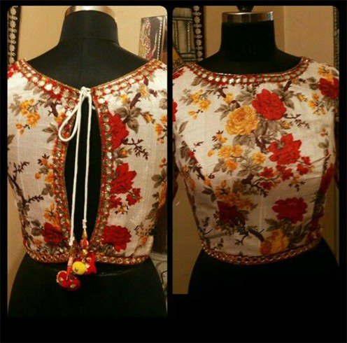 Floral Boat Neck Blouse