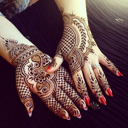 Beautiful Net Mehendi Design For Front