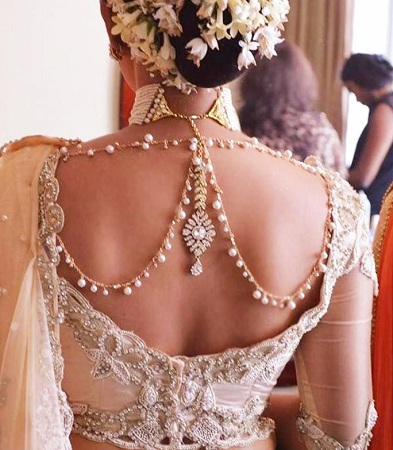 Bejeweled Back Neck Blouse