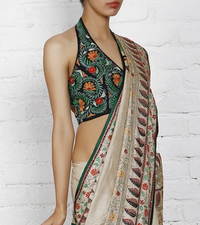 Kantha-stitch Saree Blouse