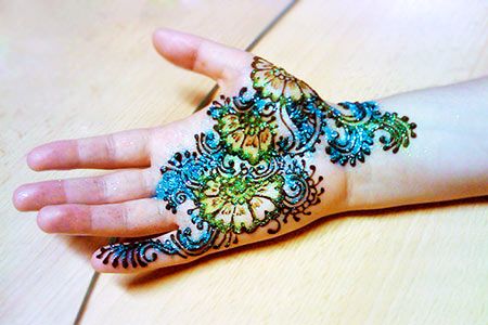 Multi Colored Mehendi Design