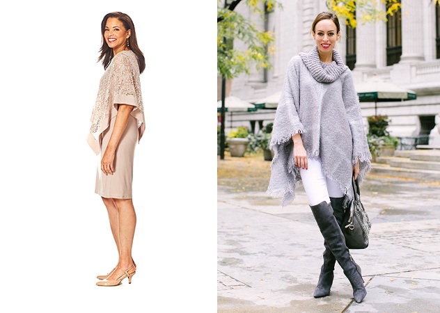 Poncho With pencil Skirts And Jeans