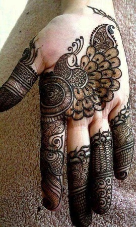 Simple Peacock Mehendi Design