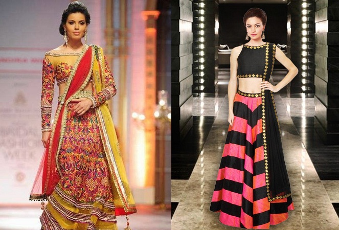 Boat Neck Blouses With Lehenga