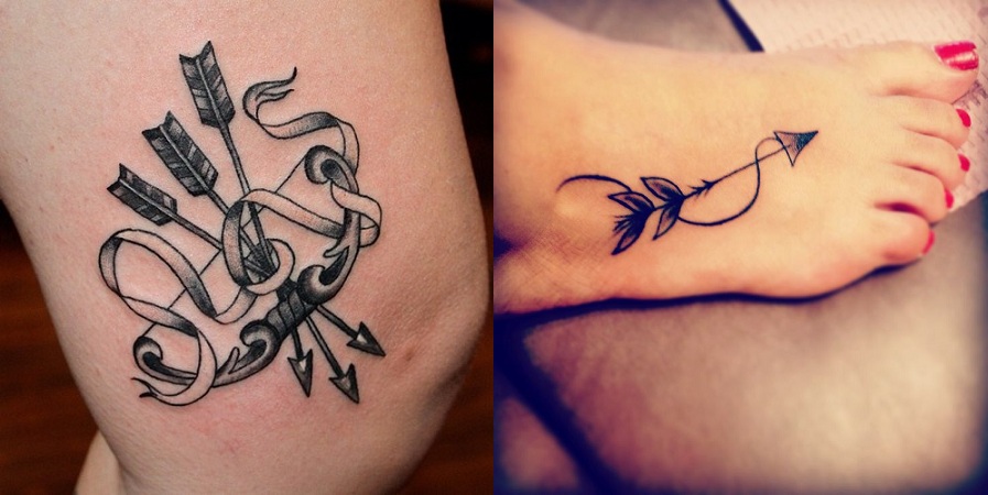 Floral bow and arrow tattoo  Tattoogridnet