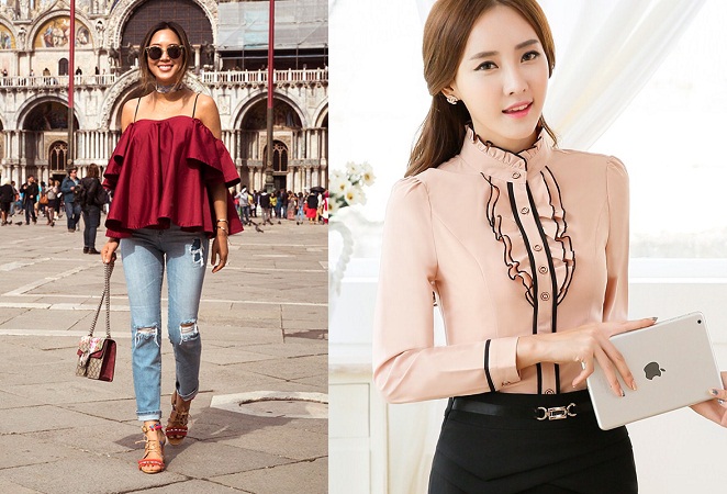 Casual And Formal Ruffled Top