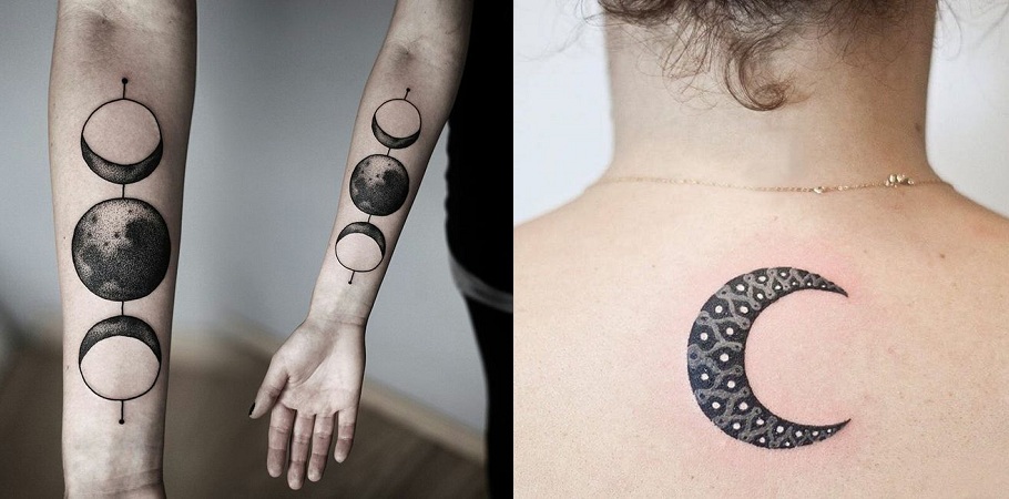 Realistic Moon Tattoos