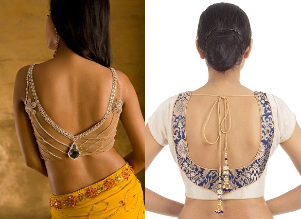 U Shape Backcut Blouse Design