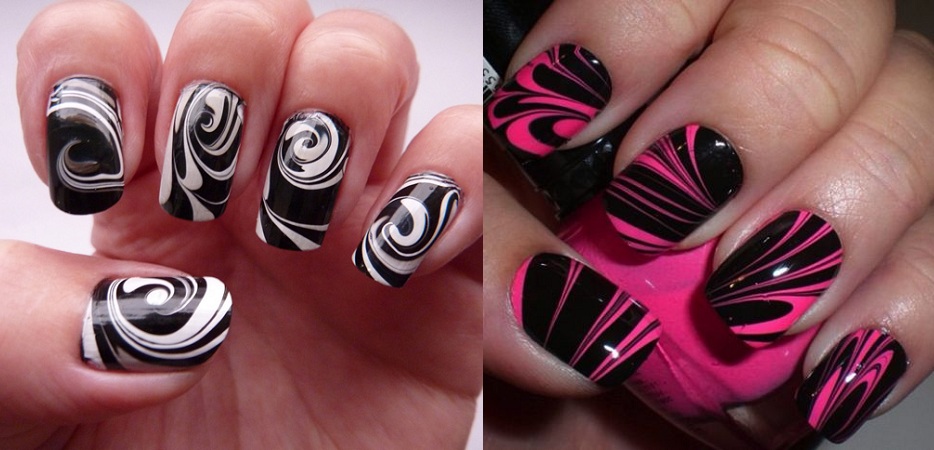 Water Marble Nail Art