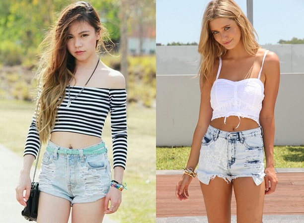 Denim With Crop Top