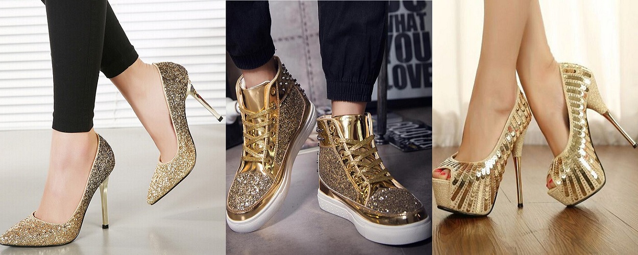 Metallic Golden Shoes