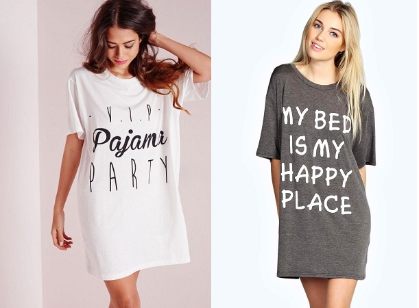 Oversized Quoted T-Shirts Nighty