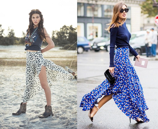 Print Slit Skirts