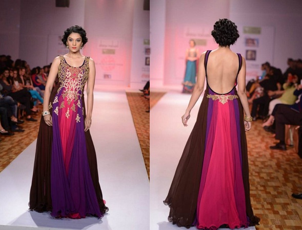 Backless Thread Work Gown