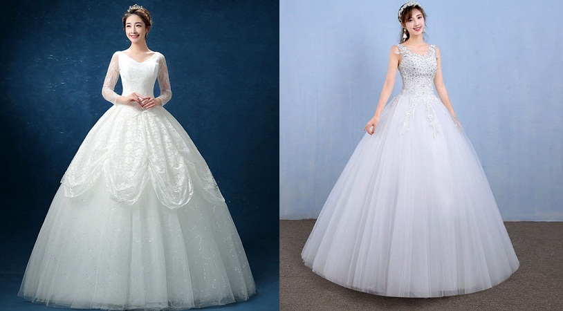 Lace Floor Length Ball Gown