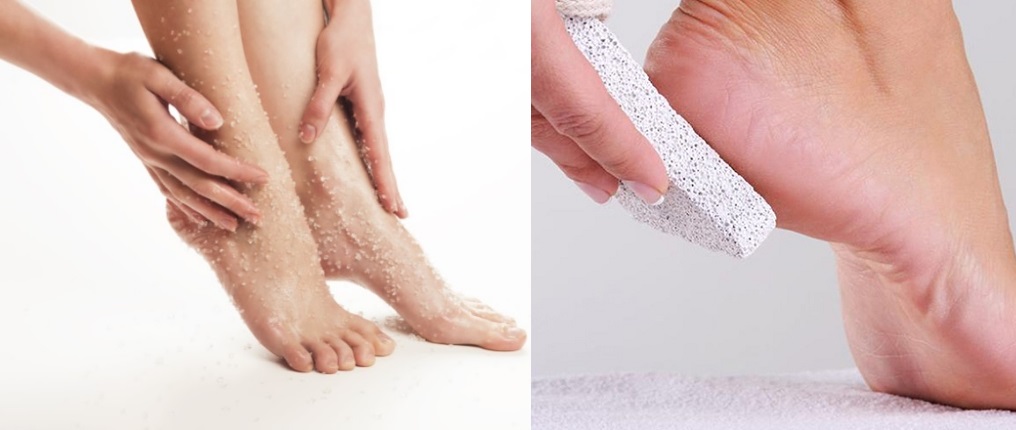 Scrubbing your feet