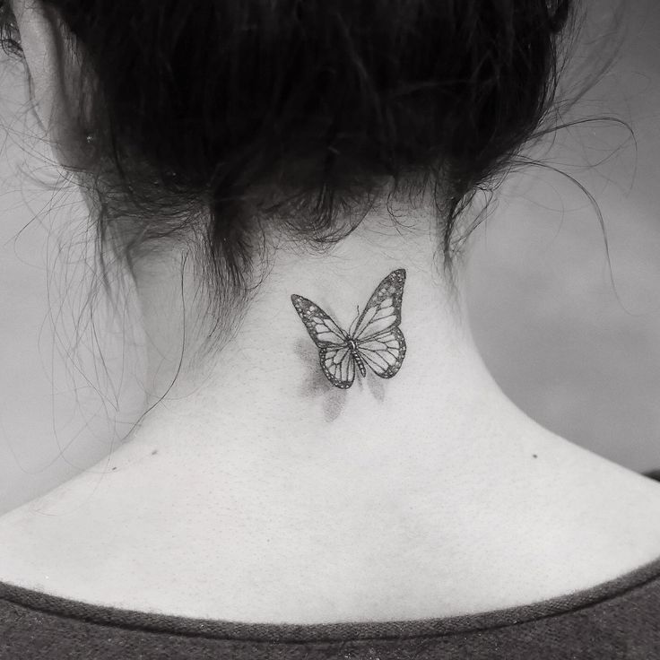 Butterfly Tattoo on back of neck by amar by AMARTATTOO on DeviantArt