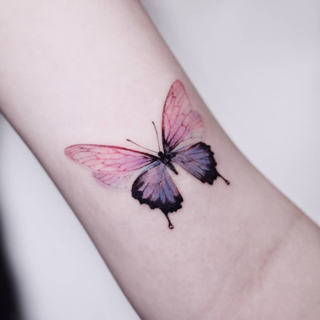 Purple Butterfly Temporary Tattoo Sticker  OhMyTat
